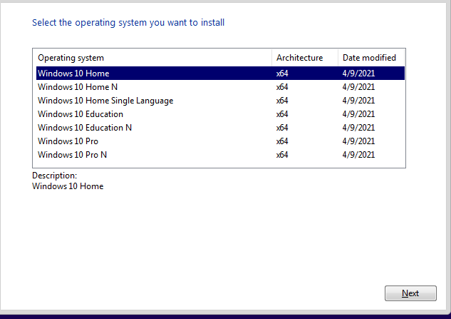 Windows 10 installation step 4