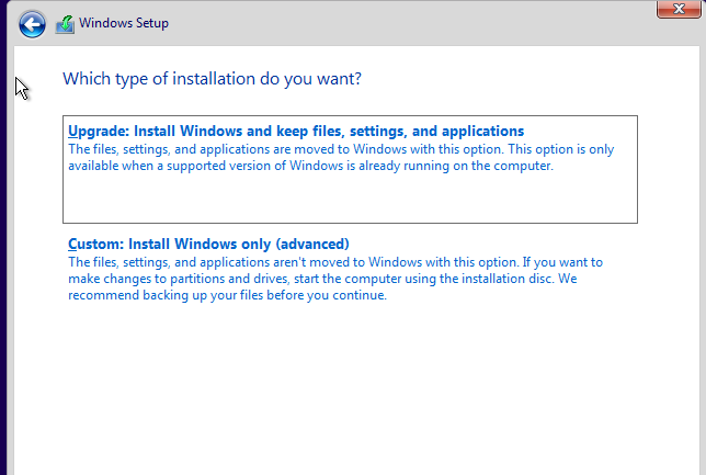Windows 10 installation step 6
